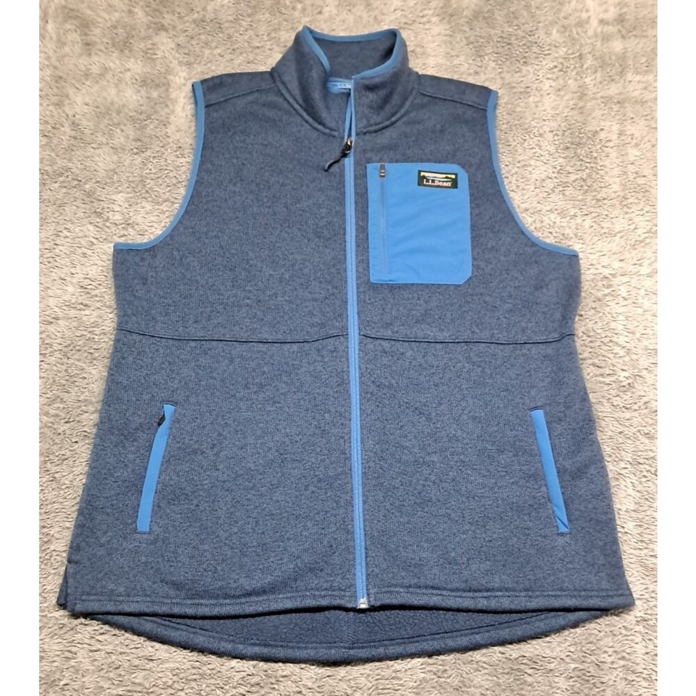 L.L. Bean Sweater Vest Fleece Womens XL Petite Mock Neck Full Zip Hiking Outdoor - Picture 2 of 10